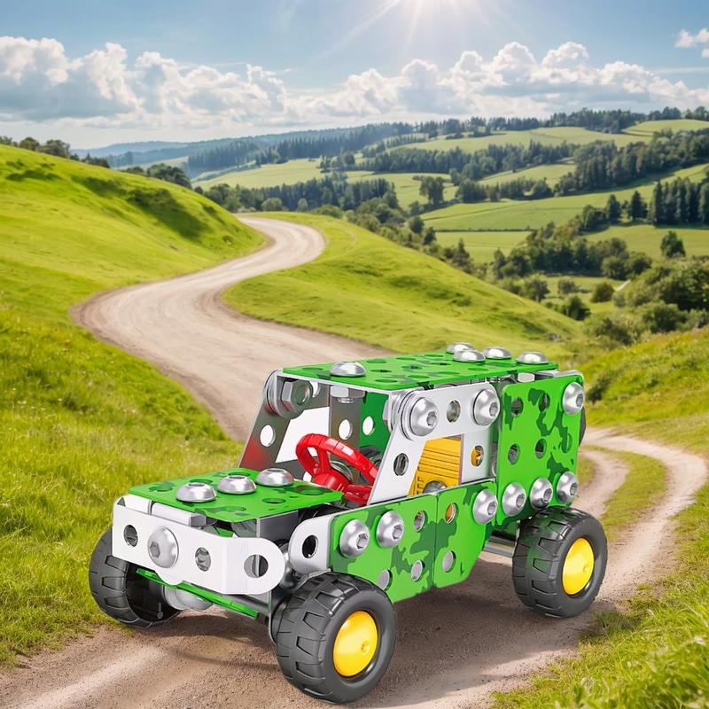 Metal Car Building Blocks Toy, 1 Box DIY Model Nut Assembly Toy, Handmade Screw DIY Model, Creative Toy 0
