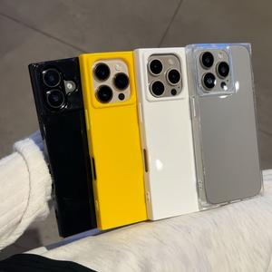 Ốp Điện Thoại Pha Lê Đá Cao Cấp, Tương Thích Với iPhone 16 Pro Max Và iPhone 15, Màu Trơn Trong Suốt, Thiết Kế Trong Suốt Hợp Xu hướng Mới, Che Phủ Toàn Bộ, T2B47-15