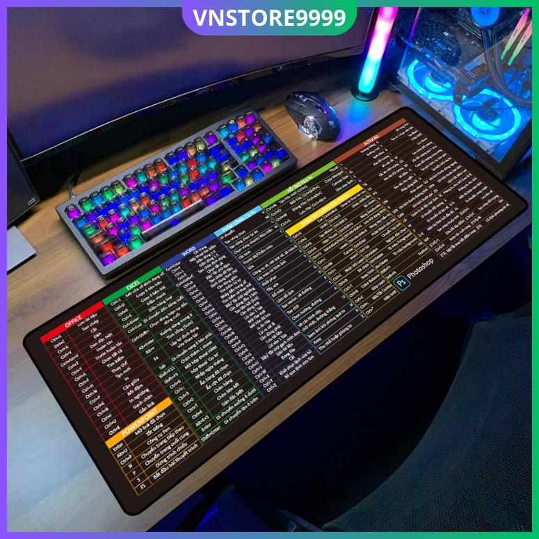 Lót chuột anime phím tắt văn phòng cỡ lớn 90x40 80x30 pad chuột anime siêu đẹp bền bảo hành 1 năm mã LC3