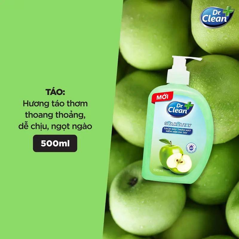 Combo đủ mùi 6 chai sữa rửa tay DrClean trái cây thanh mát, sạch khuẩn mềm dịu da tay 500ml 2