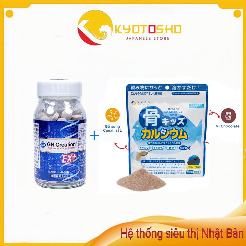 Combo Viên uống GH - Creation ẼX + 270 viên và Bột canxi cá tuyết 140g Nhật Bản