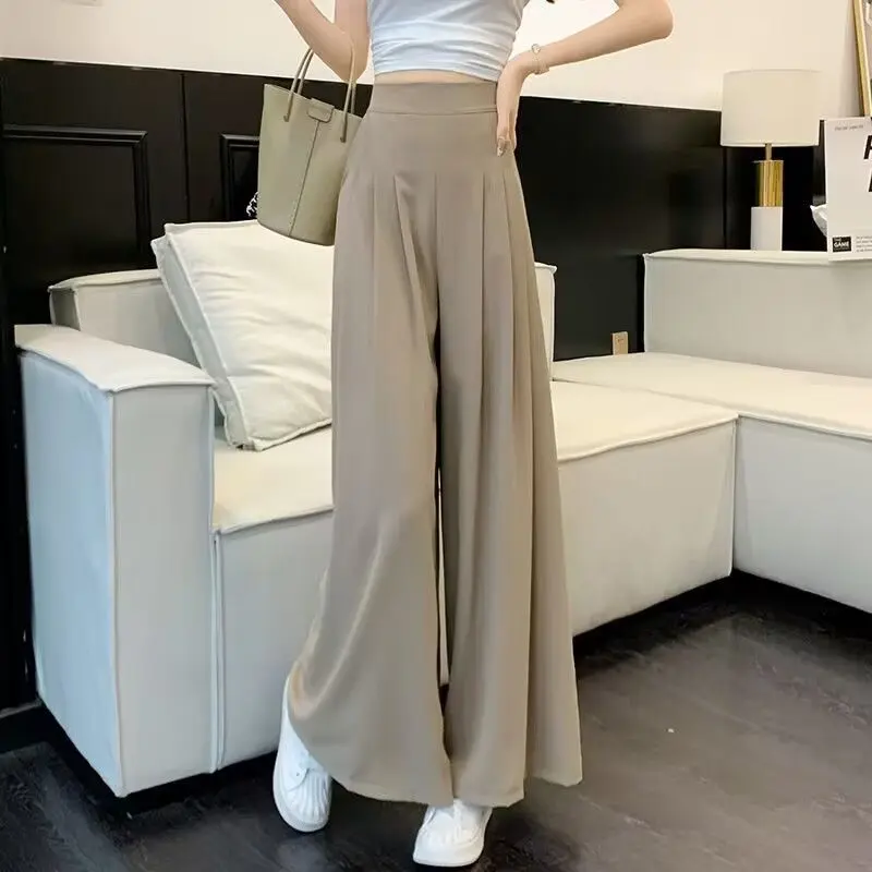 Loose Wide-Leg Pants for Women 2024 New High Waist Suit Casual Pants