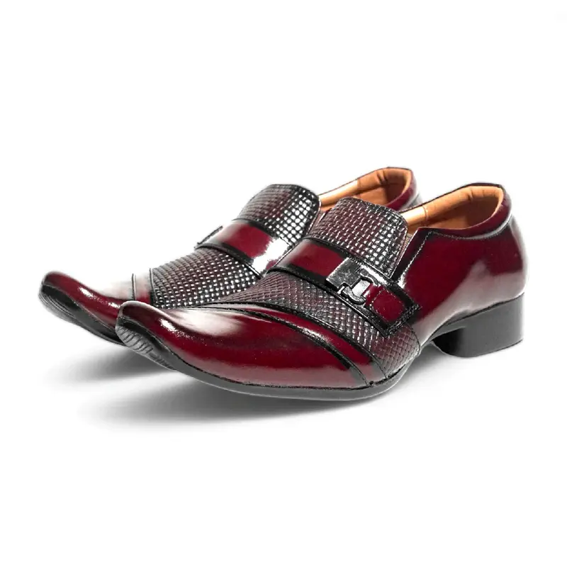Pantopel Pria Hak 1-3 cm Oxford Kilap Kasual Pesta Maroon Asli Kulit Sapi MRP - 06 TIGER Shoes Pantofel Hitam Kerja 6
