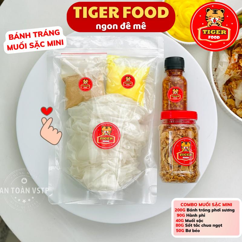 Bánh tráng muối sặc mini TIGER FOOD bánh tráng phơi sương + sốt tắc + muối sặc chấm trộn - đồ ăn vặt SIÊU NGON Gia Vị
