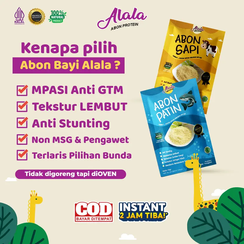 ALALA Abon Bayi  Booster  8 Bulan - Abon Anak Sehat  Non Msg Abon Bayi Pilihan Bunda abon  cipung bubuk  tabur mpasi 1