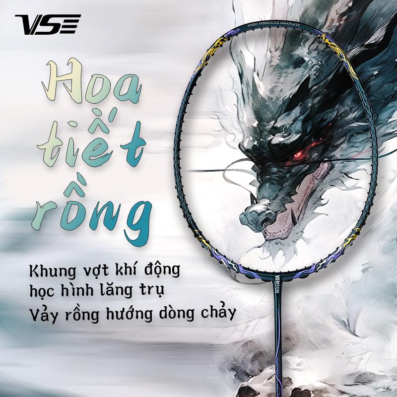 Vợt cầu lông Venson VS Rồng Văn Đan lưới trợ lực VS BG7 Sợi Carbon đầy đủ 4U Siêu Nhẹ Tấn công Vợt đơn tập luyện chuyên nghiệp Quà tặng miễn phí: 1 Quấn cán 1 Túi bảo vệ vợt 