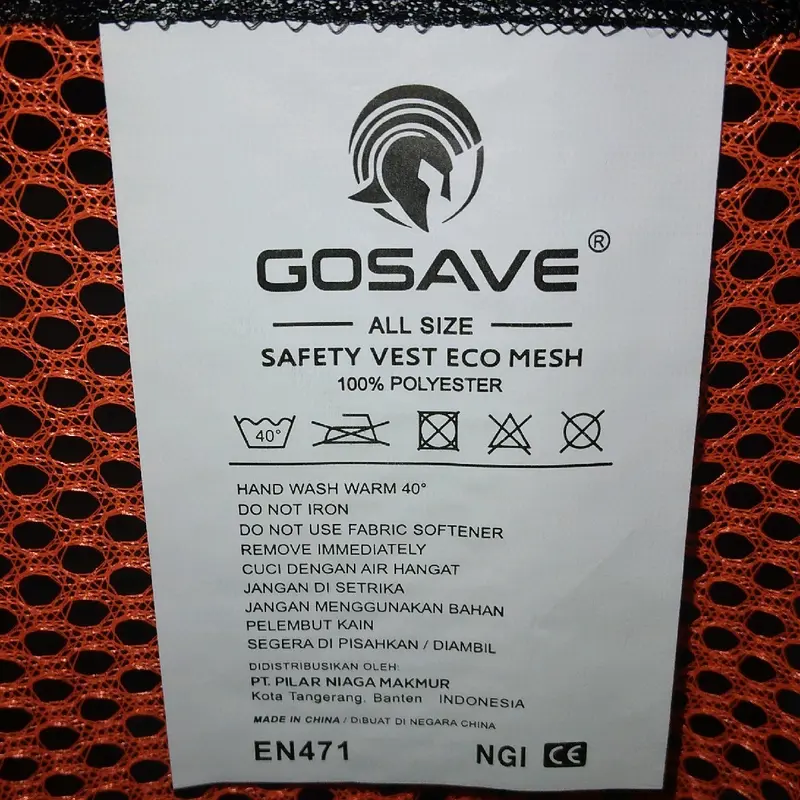 Rompi safety java eco merek gosave (warna orange dan hijau) 4