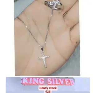 Set kalung italy liontin salib + cincin salib