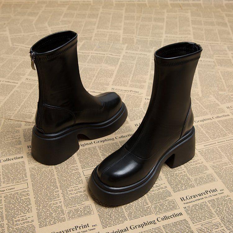 Platform Martin Boots for Women, New Hot Style for Spring and Autumn, High Heel Ankle Boots, Korean Style Short Boots for Women 9
