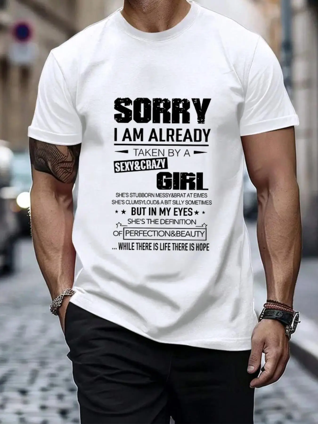 Men's Letter Print Round Neck Tee, Casual Regular Fit Short Sleeve Crew Neck T-Shirt for Summer, Fashion Men's Top for Daily Wear