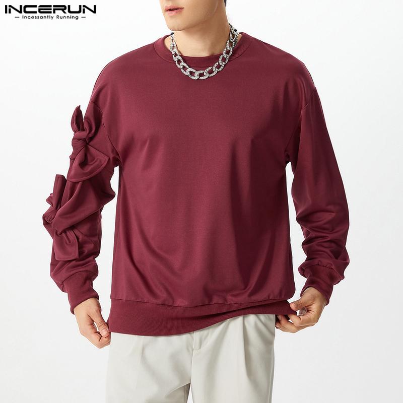 INCERUN Men's French Style Side Bowknot Long Sleeve Pullover Hoodies ...