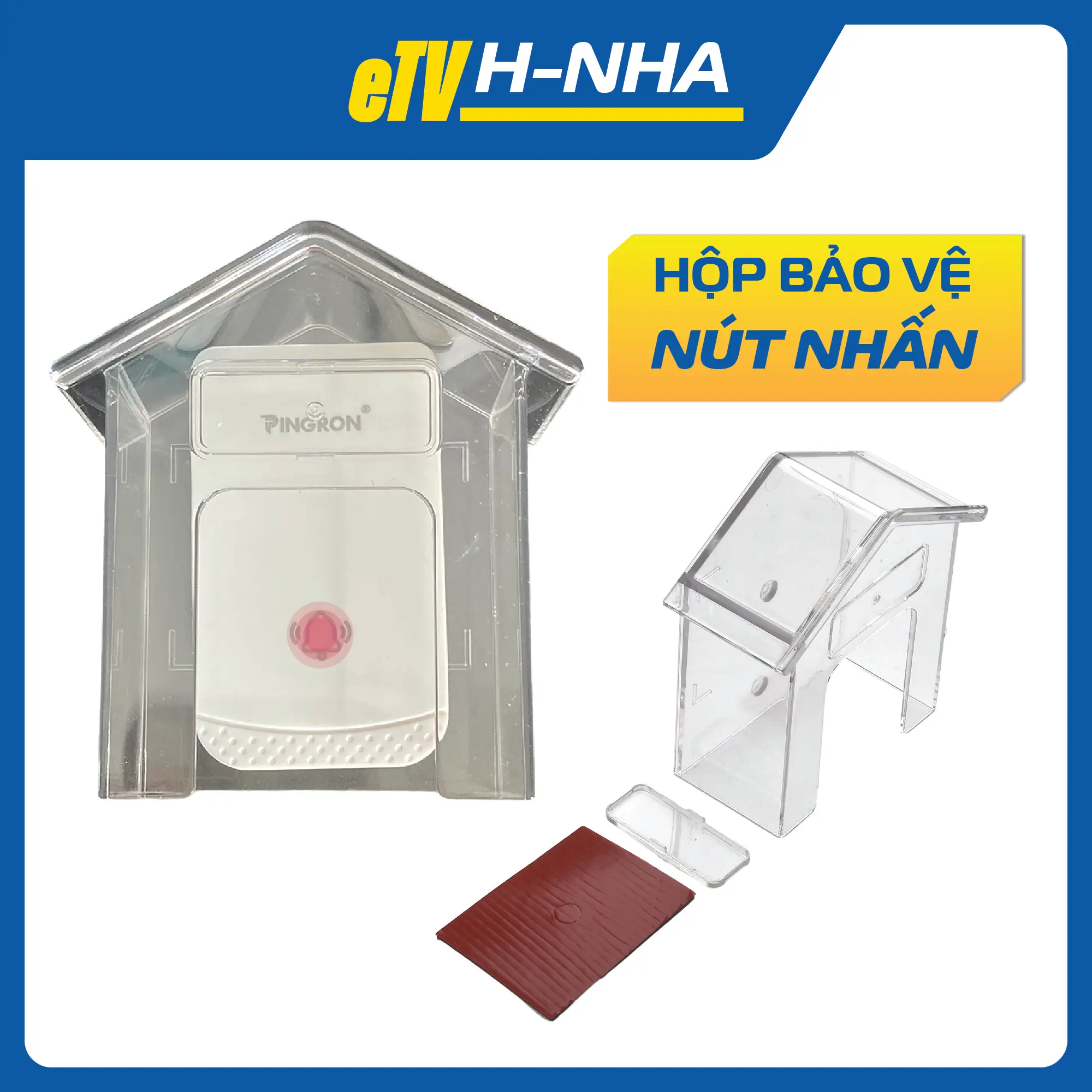 Hộp nhựa hình ngôi nhà bảo vệ nút nhấn chuông cửa không dây chống nước phù hợp với nhiều loại chuông khác nhau