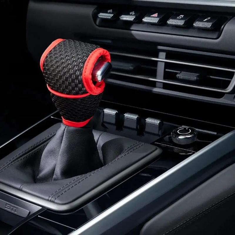 Product Introduction of New Non Slip Car Shift Knob Cover Absorbent Solid Color Gear Shift Collars Breathable Grip Handle Protective Covers Truck SUV 18
