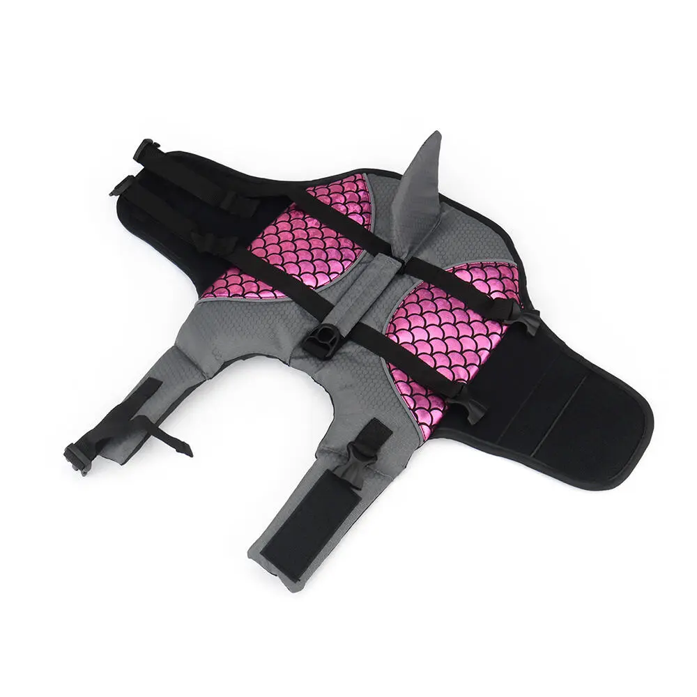 Fish Fins Dog Life Shiny Scales Swim Vest Swimsuit Jacket Pet Coat Reflective Clothes