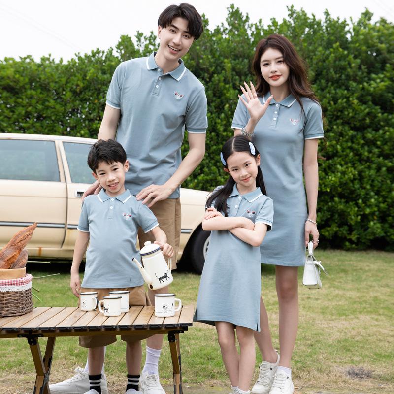  Quần Áo Gia Đình Phong Cách Hàn Quốc Dành Cho Ba Hoặc Bốn Người Ngắn Tay Váy Cho Mẹ Và Con Gái Quần Áo Bé Gái Thích Hợp Đi Du Lịch Bốn Người Chụp Ảnh Gia Đình Trang Phục Cặp Đôi 