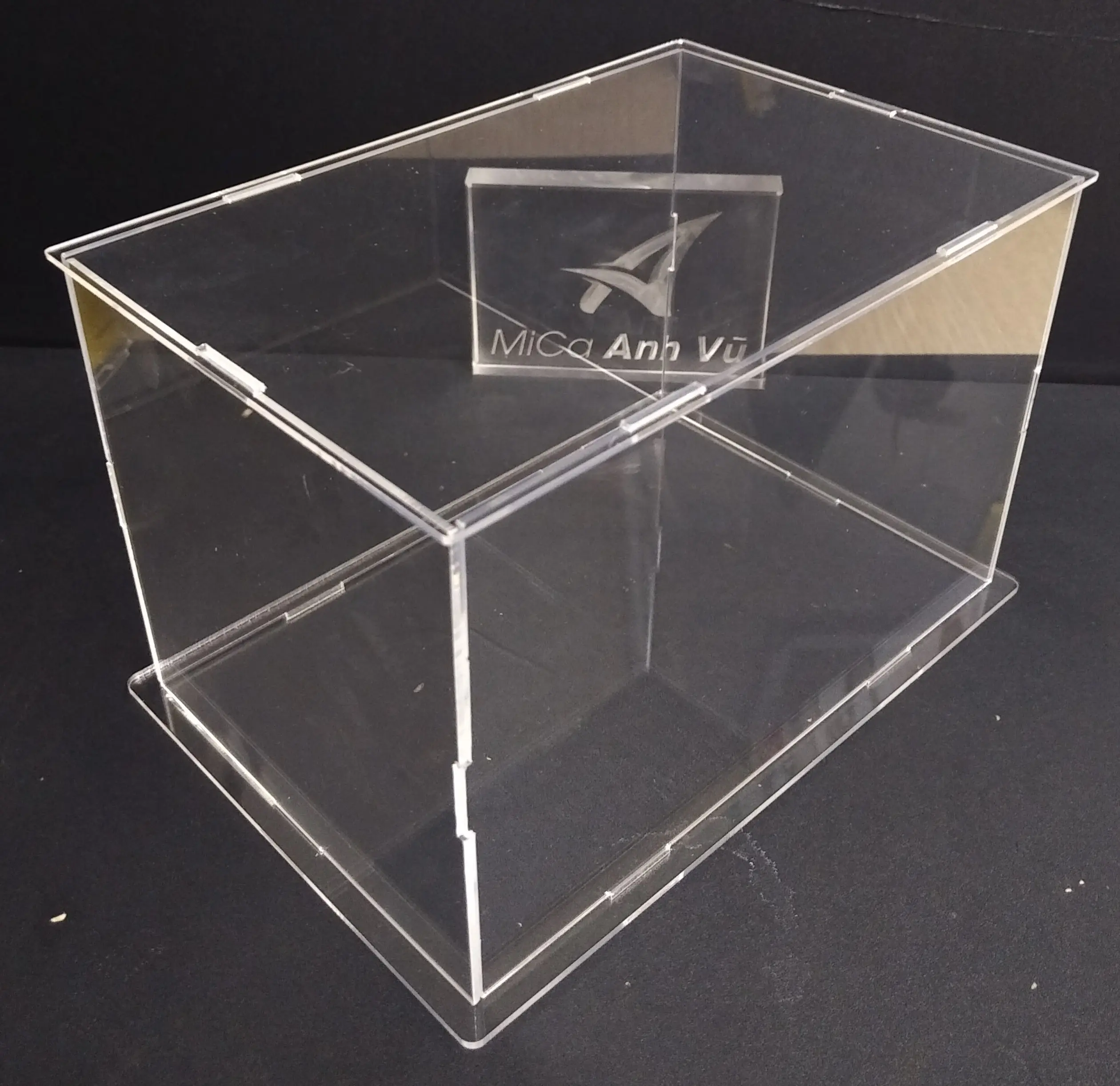 Hộp mica trong gồm 6 tấm tự ráp các cỡ tặng kèm chai keo 10ml để dán Decor