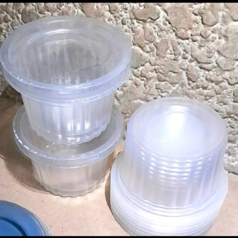 (isi 250set)cup puding jelly agar dll belimbing/ gerigi ukuran 65ml dan 120ml plus tutup isi 5rol bening higienis Sekali pakai 4