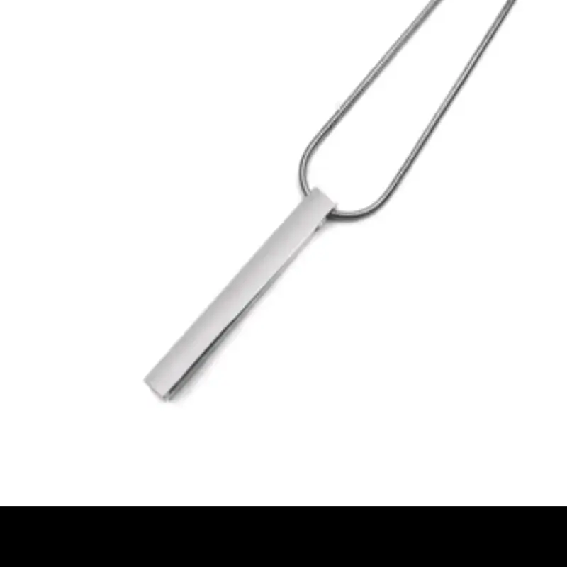kalung simpel pria wanita balok singgel ukir nama titanium anti karat terlaris Aksesoris Elegan Hadiah kalung  al 4
