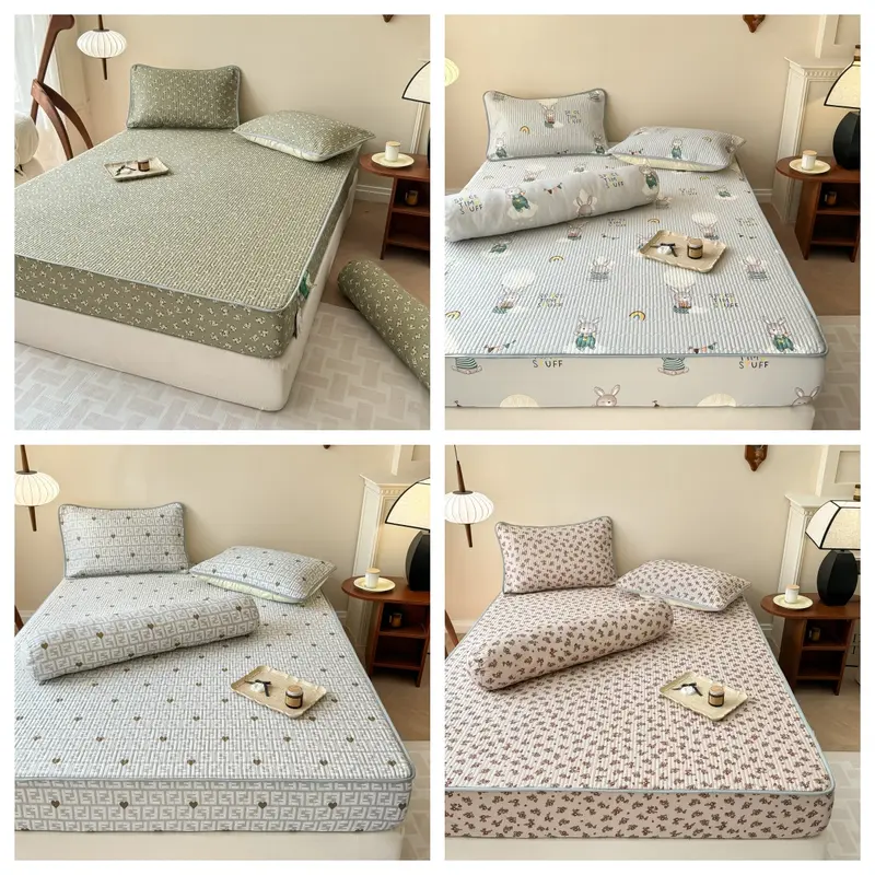 Bộ ga gối tencel lụa trần bông set Tencel lụa hàn ga gối trần bông tặng kèm vỏ ôm xinh xỉu 0