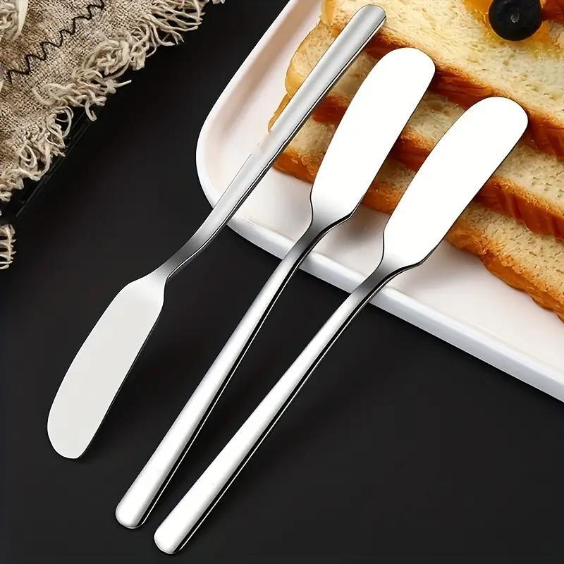 Stainless Steel Butter Knife, 2counts/set Butter Knife, Kitchen Butter Spatula, Multifunctional Cream Spatula, Home Kitchen Supplies 3