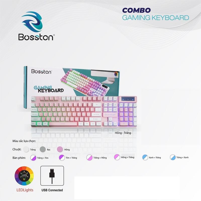 Bàn phím giả cơ chuyên game Bosston 803 Led đa màu - NHẤT TÍN Computer