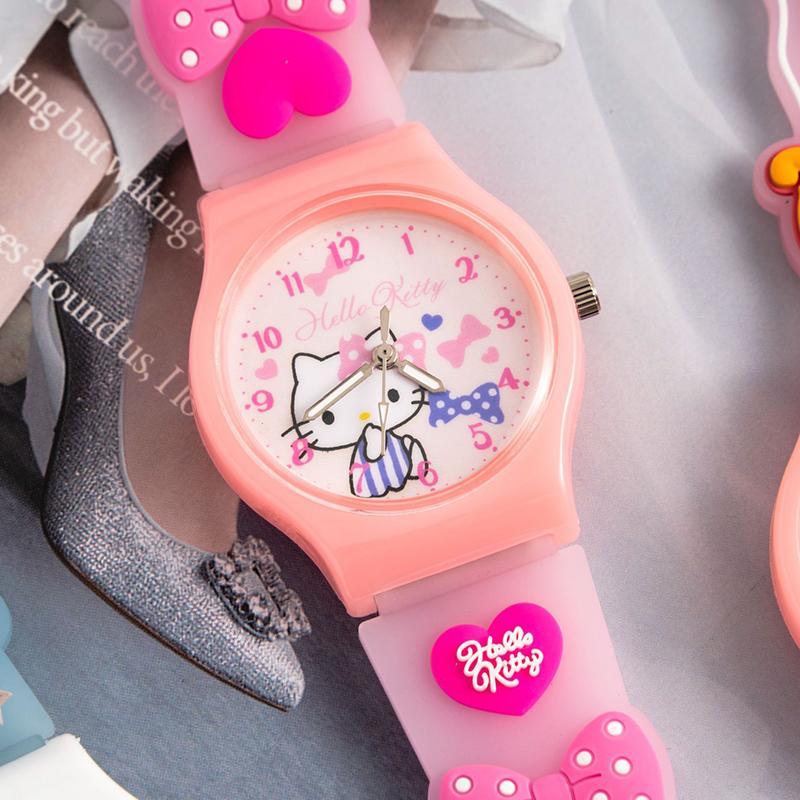 Product Introduction of Đồng Hồ Đeo Tay Trẻ Em, Họa Tiết 3D Sanrio, Cinnamoro Hello Kitty, Đồng Hồ Thạch Anh Chống Nước, Kuromi, Dây Đeo Đồng Hồ Silica Gel Hoạt Hình, Thích Hợp Làm Quà Tặng Trẻ Em 21