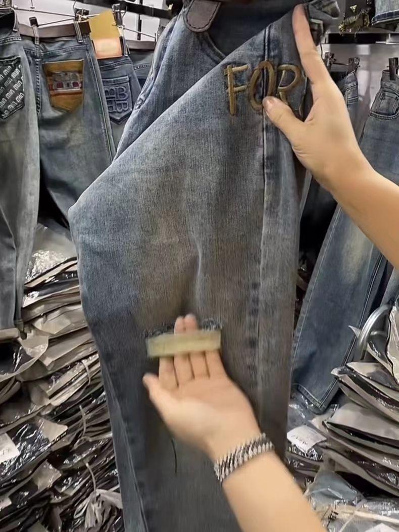 Product Introduction of nâu quần  bò  trắng  jean  nữ quần  jean  nữ  ngắn  lưng  thun quần  jean  ống  rộng  xếp  ly cargo  jeans quan  jean  nu quần  bò  giấy quần  bò  ánh  tím nessaabarrett  jeans quần  rin  rách  đùi  nữ high  rise  jeans  outfits 9