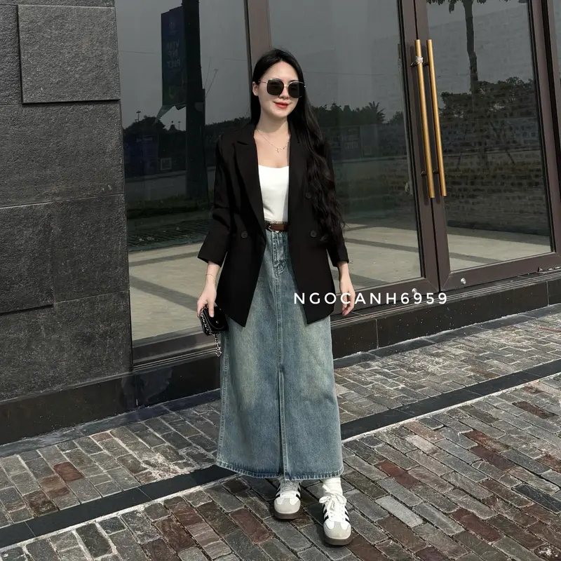 Ngocanh6959 A714 Áo blazer khoác nữ Quảng Châu phong cách tiểu thư sang trọng Hàn Quốc 1
