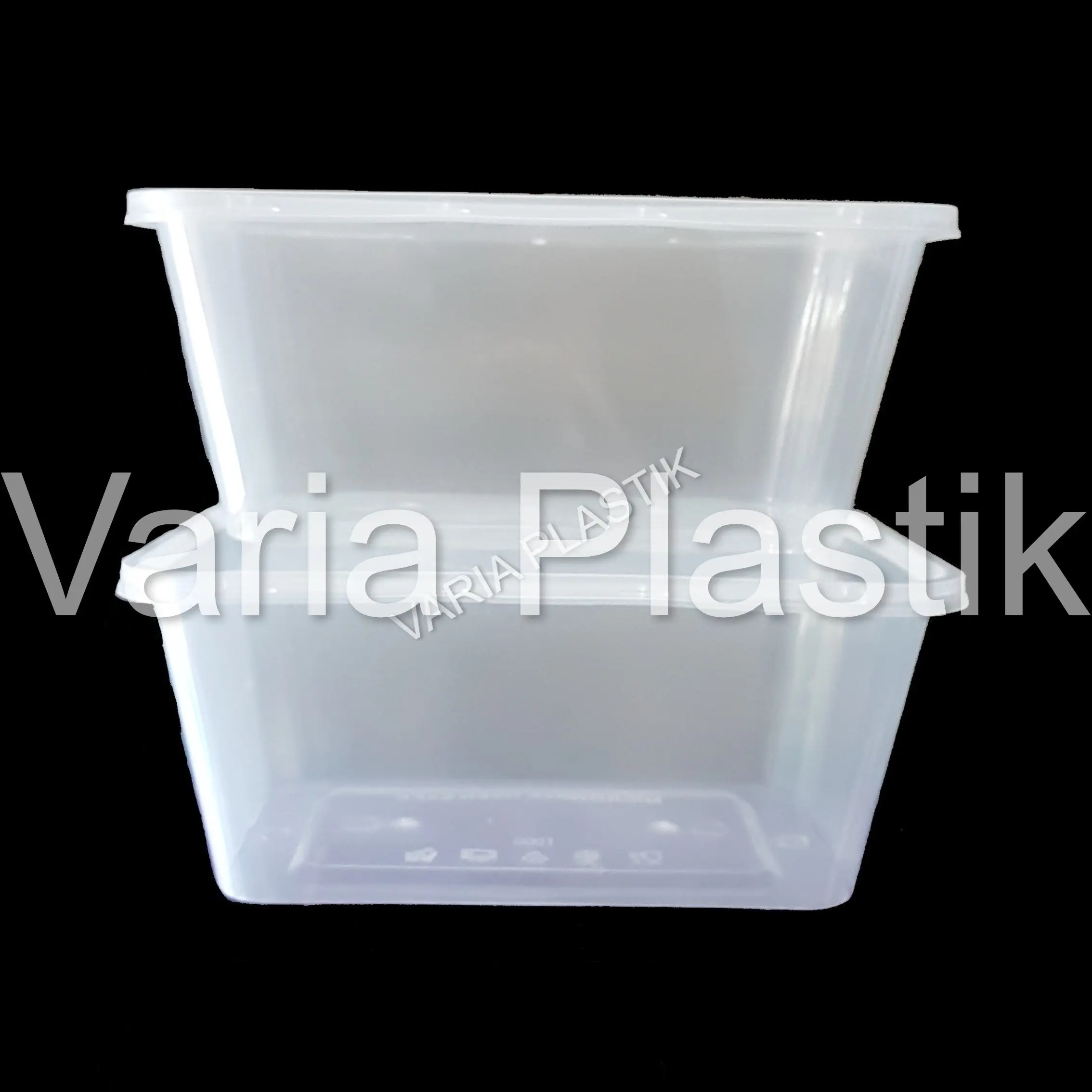 Thinwall 1000 ml / Food container / Wadah Kotak Makan Plastik + Tutup @25 pcs