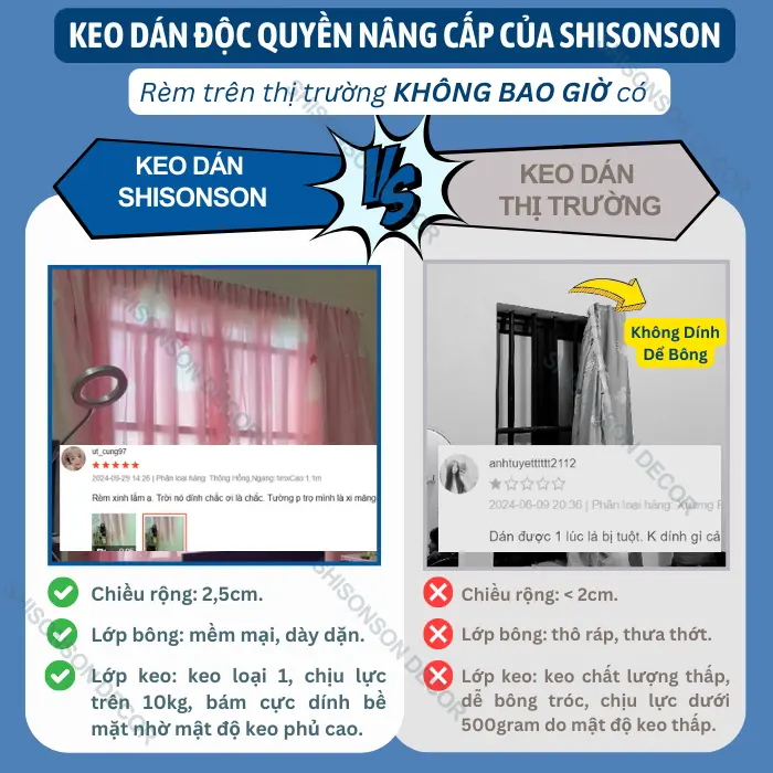 Rèm cửa dán tường Shisonson Decor 2 lớp họa tiết chống nắng, cản sáng, cản tia UV 2