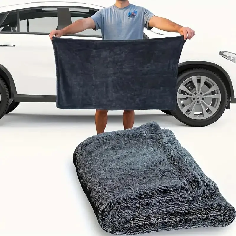 Double-sided Thickening Car Cleaning Towel, Super Soft Microfiber Car Dry Wipe Towel, Professional Car Cleaning & Drying Cloth Towel