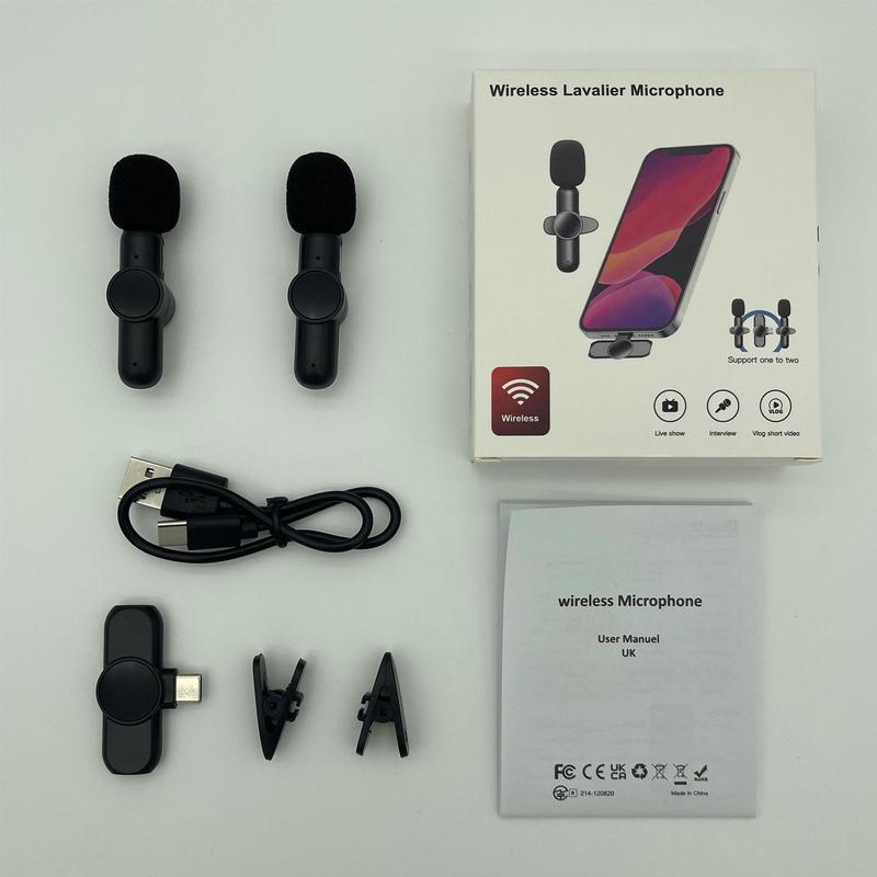 Wireless Collar Clip Microphone, 1 Set USB Rechargeable Wireless Lavalier Microphone, Portable Recording Mic for Video/Audio/Vlog Recording, Professional Microphone for Teaching, Interviews, Live Streaming, Mini Microphones, Electronics Audio Device 3