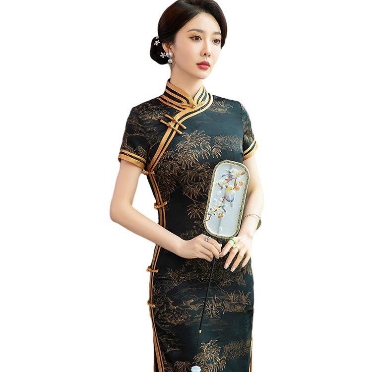 Sườn xám thượng hải dáng dài size từ 47-65kg Nữ 7