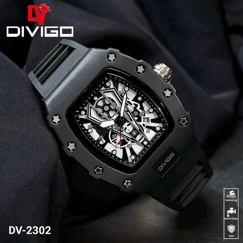 jam tangan pria divigo dv 2302 analog sport strab rubber tabggal aktif Analog 4