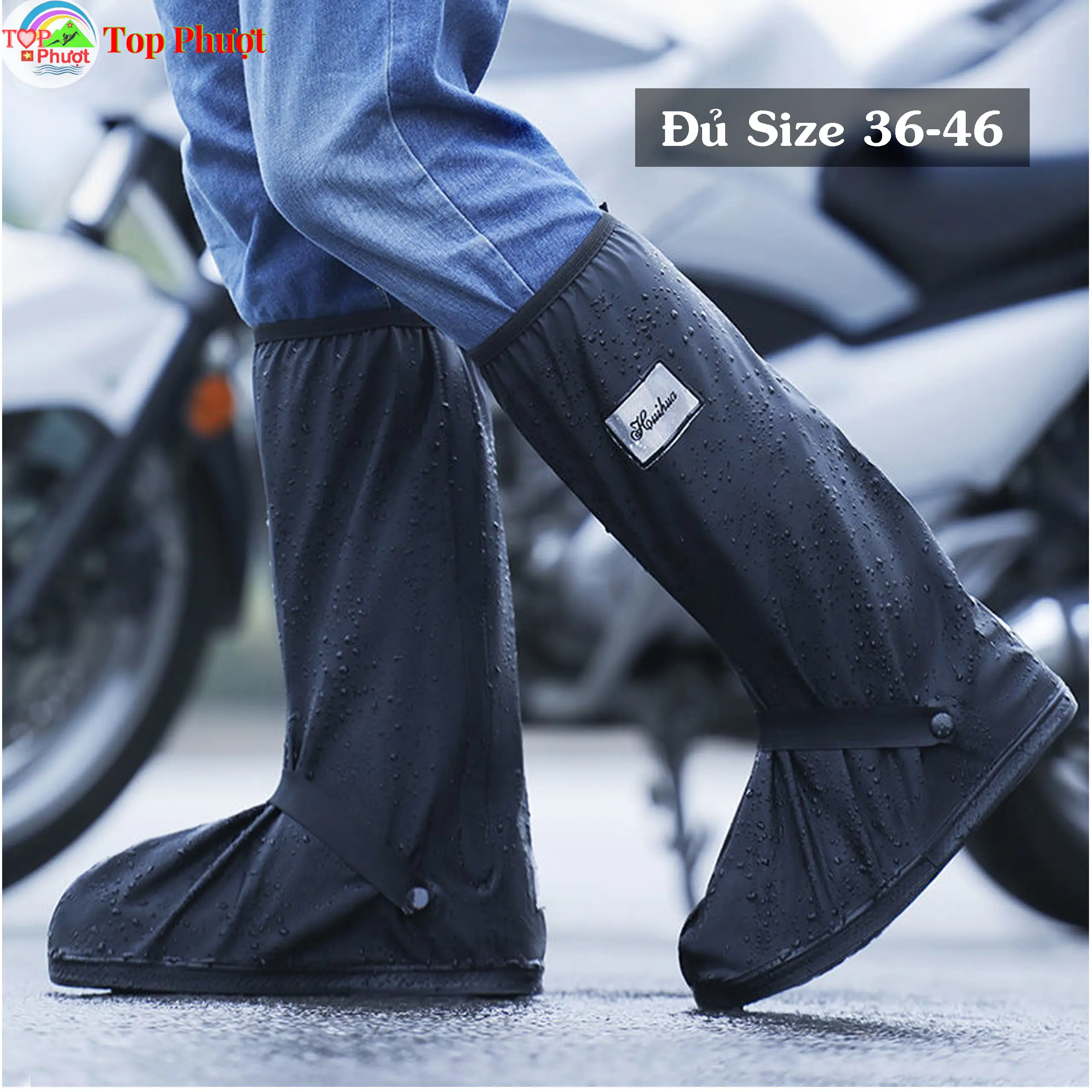 Ủng bọc giày đi mưa đế cao su chống trượt cao cấp - Bảo vệ giày, chống mưa loại tốt nhất