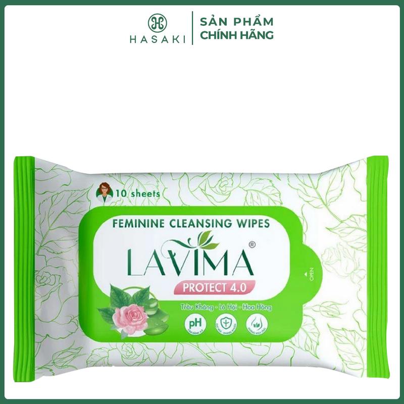  Khăn Ướt Vệ Sinh Lavima Protect 4.0 Gói 10 Tờ | HASAKI BEAUTY 