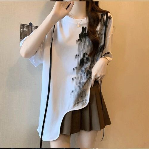 Atasan Kaos Wanita Dewasa Import Cuttingan Gelombang Tye Dye Tali Korean Style 6