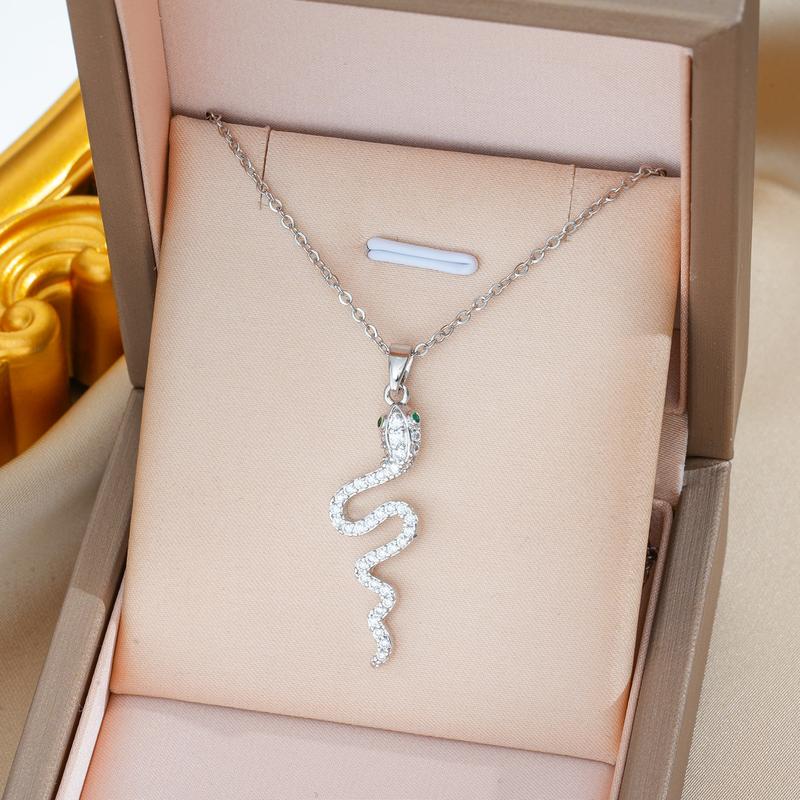 Product Introduction of Mặt Dây Chuyền Hình Rắn, Vàng Mạ Đồng, Zircon Dát Siêu Nhỏ, Vòng Cổ Thép Titan Thiết Kế Đặc Biệt, Cá Nhân Hóa, Dây Chuyền Xương Đòn Sáng Tạo 3