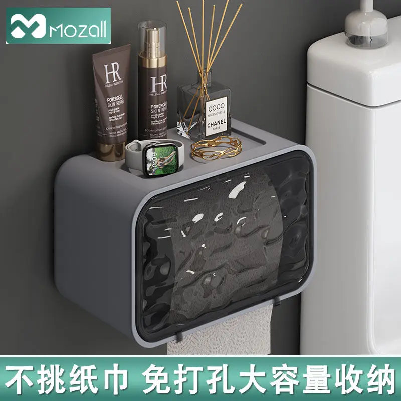 Giá Treo Giấy Không Khoan Treo Tường Nhà Vệ Sinh Hộp Đựng Nhà Vệ Sinh Chống Thấm Nước Hộp Đựng Giấy Ngăn Kéo Hộp Đựng Giấy Cuộn Nhà Vệ Sinh