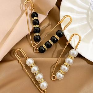 Fashion Pearl Brooch Tightening Waistband Pin Waist Pin Fixed Clothes Stylish Portable Metal Breastpin