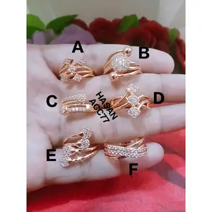 cincin perhiasan emas wanita dewasa model lingkar lonceng unik2/Titanium/anti karat Gold