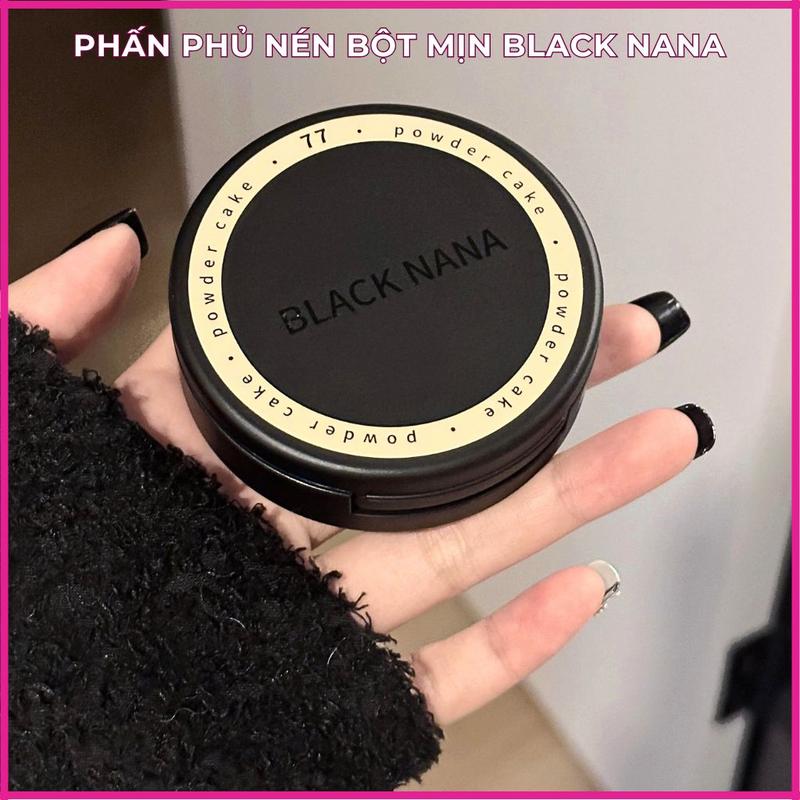Phấn phủ Nén Bột Mịn BLACK NANA Kiềm Dầu Chống Nước Chống Mồ Hôi Tự Nhiên Lâu Trôi
