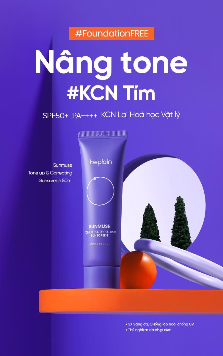Product Introduction of Kem chống nắng lai BEPLAIN Sunmuse Nâng tone & Hiệu chỉnh tone da SPF 50+ PA++++ ( Tím đậm ) - Tabula Century 0