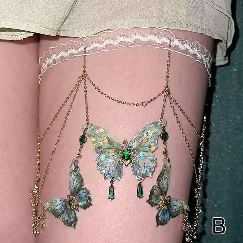Product Introduction of Luxurious Metal Leg Chain With Butterfly Tassel Thigh Accessory Stylish Equipment For Girls 26
