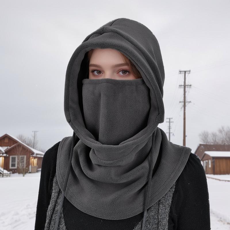 Product Introduction of 2025 New Fashion Versatile Elegant Trendy Style 2025 New Fashion Versatile Elegant Trendy Style Autumn Winter Solid Color Neck Warmer Face Mask Cycling Hat Warm Windproof Ski Integrated Head Cover Neck Cover Fleece Thickened Cold-proof 3