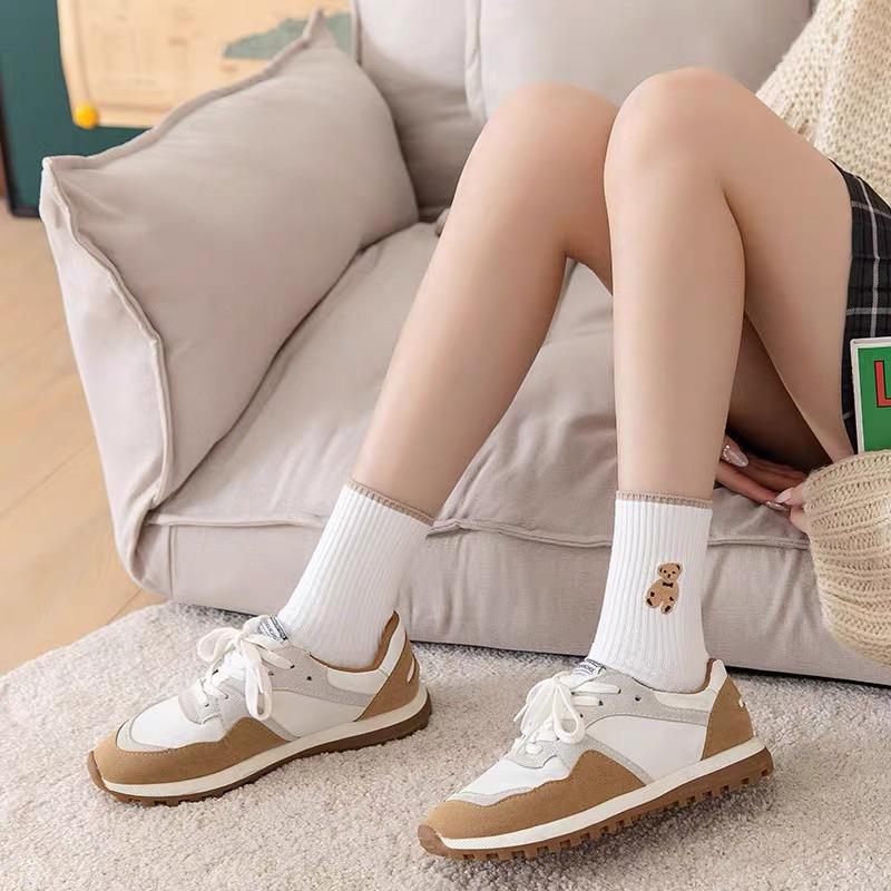 Product Introduction of [Set 10 Đôi] Tất Vớ dệt kim cổ cao thêu gấu Phong Cách Vintage Hàn Quốc Nữ Cotton Women (TẤT GẤU NÂU) 12