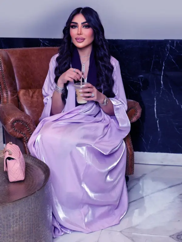 Women's Satin Batwing Sleeve Abaya Without Hijab, Elegant Silk Maxi Arabic Robe Loose Abayas, Abaya for Women, Muslim Clothes, Modest Outfits, Abaya for Women, Summer Outfits 2024 1