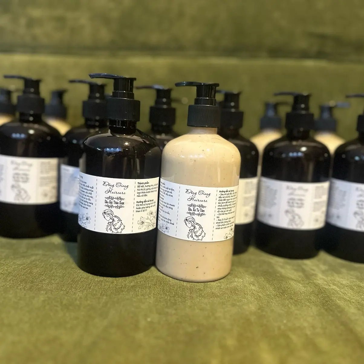 Combo gội xả thảo dược Đông Giang Haircare 500ml - Phục hồi tóc hư tổn, gãy rụng serum collagen