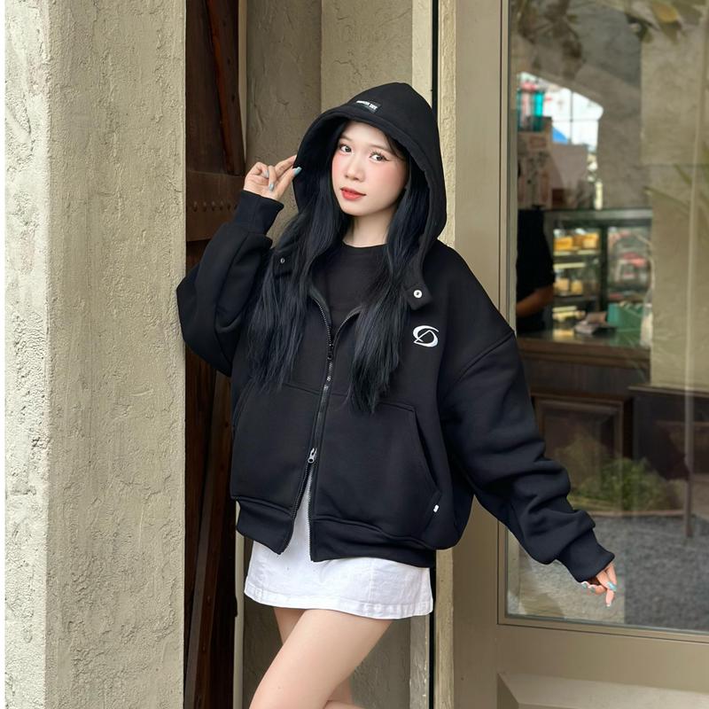 (DEAL MỞ BÁN)-Hoodie Boxy - Áo Khoác Boxy In Phồng Nổi Thêu Logo Thecinddy Nam Nữ HBC008 2