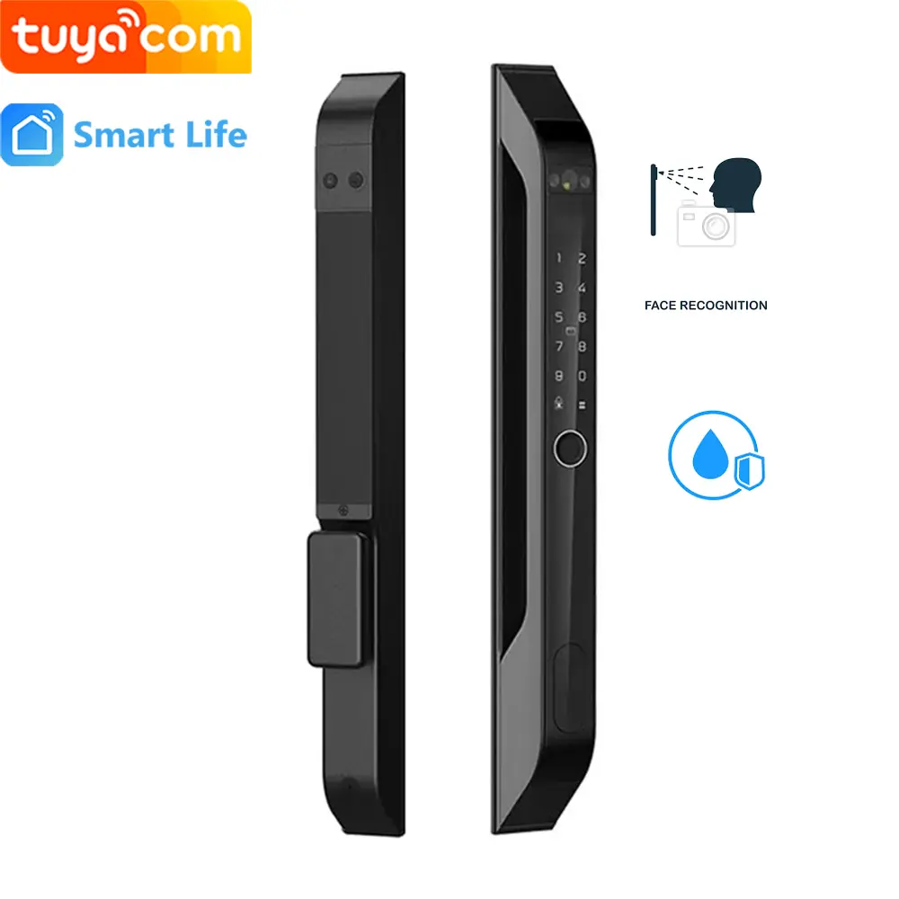 Khóa vân tay cửa nhôm Tuya Smart Life NF9 Push and Pull nhận diện khuôn mặt chống nước